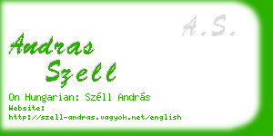 andras szell business card